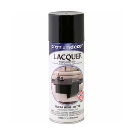 General Paint Premium Dcor Decorative Lacquer Enamel Spray 12 oz. Aerosol Can, Black, Lacquer - 204115 204115